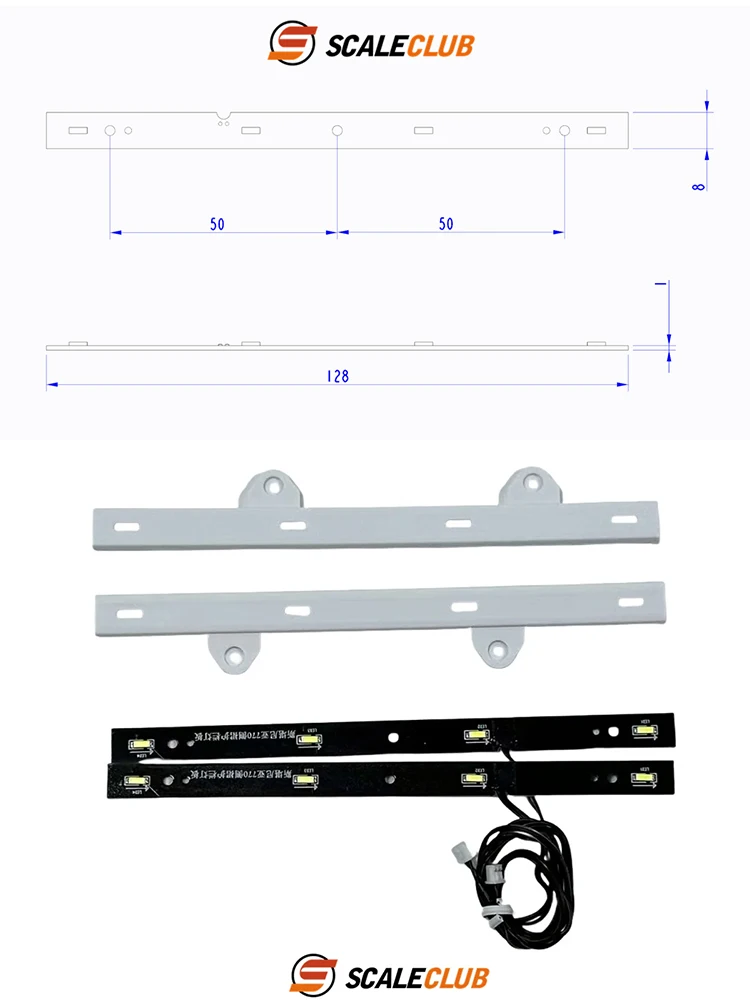 770S 6x6 Toy Truck Light Strips Side Bar Side Skirt For Tamiya 1/14 RC Tractor Truck For SCANIA 770S 6x6 Accessories DIY Parts