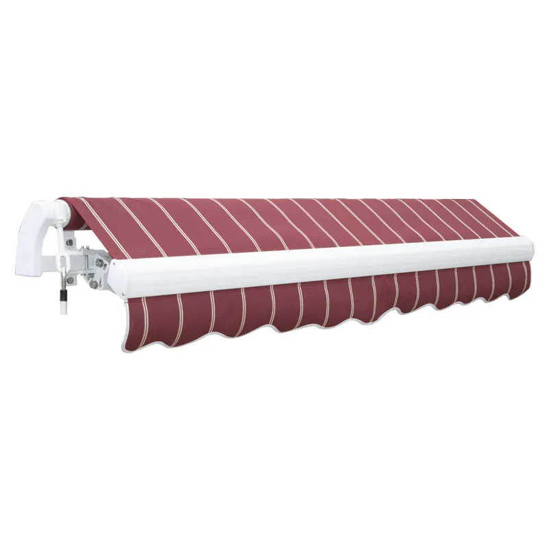 Super Strong Retractable Arm Outdoor Awning For Window Door Balcony Shops-White Aluminum Frame By Manufacturer B05