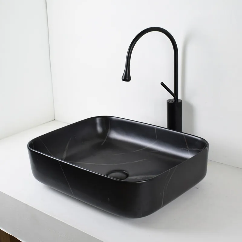 Ceramic Counter Basin Matte Black Wash Basin Marble Wash Basin Washbasin Nordic Loft Retro Bar