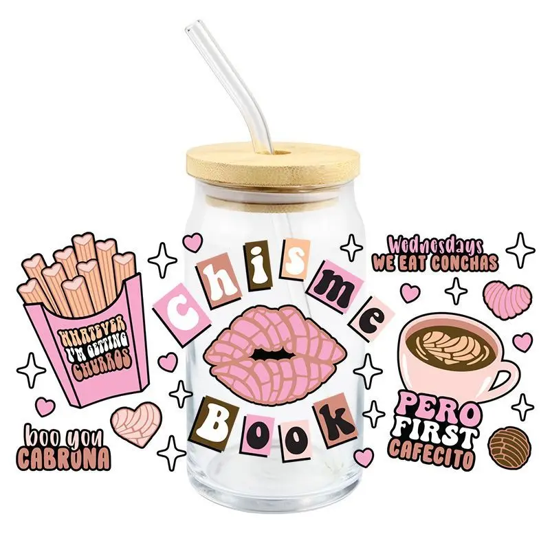 UV DTF Transfer Wraps Stickers Snack Design 3D Colorful Decals Waterproof DIY Wraps For 16oz Glasses Bottles Simple To Use - Image 3