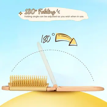 1 mini peine desenredante de capibara plegable, bonito cepillo de pelo portátil de viaje, cepillo antiestático, herramienta para peinar el cabello. 10 best sales Cepillo de pelo portátil - №10