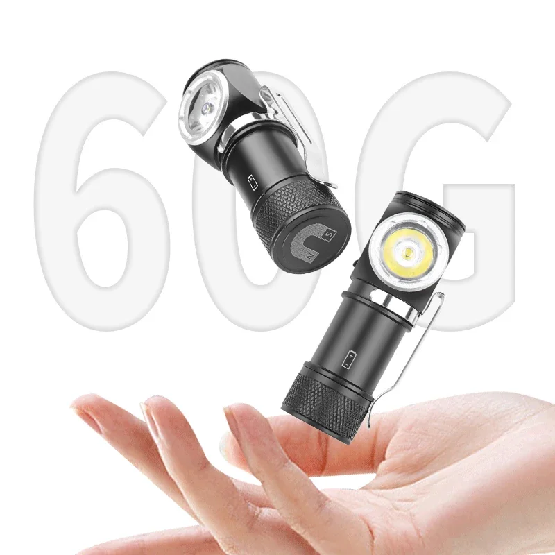 NEW High Power Headlamp LED USB Rechargeable 90°Headlight Torch Mini Waterproof Indicator Magnet Tail Flashlight Work Light