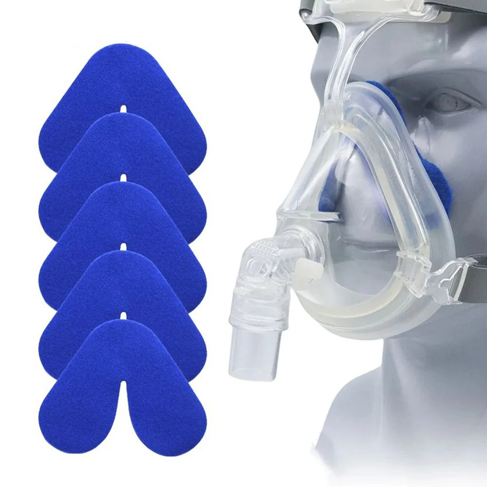 5PCS Nasal Pads for CPAP Mask Blue Universal Nose Pad Sleep Apnea Comfort Pad Anti Wrinkle Ventilator Pad Nasal Strip Access