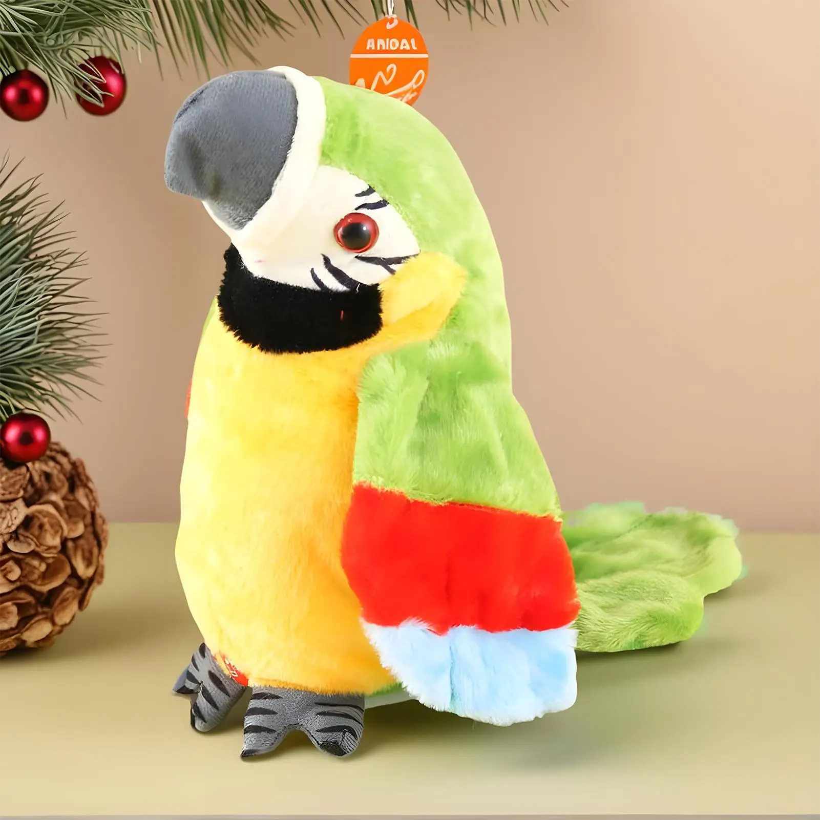 Parando papagaio de pelúcia pássaro falando ferramenta realista twerking papagaio brinquedo educativo para treinamento discurso aniversário viagem ao ar livre