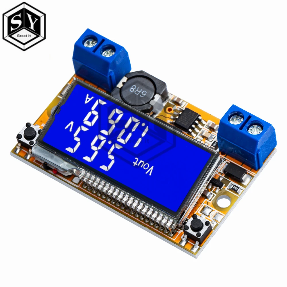 1PCS Dual Display DC DC 5-23V To 0-16.5V 3A Max Step Down Power Supply Buck Converter Adjustable LCD Step-down Voltage Regulator