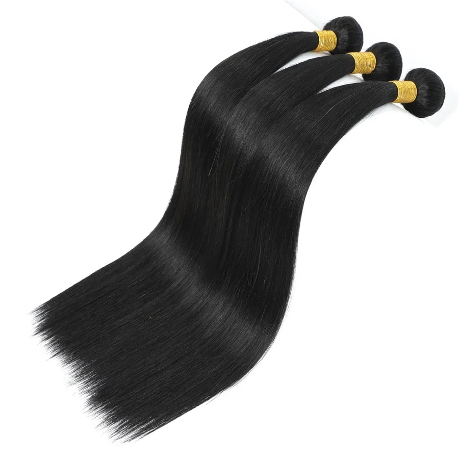 Peruvian Straight Virgin Hair Weave Bundles Human Hair Bundles Remy Hair Extensions 14-30 Inch Double Weft