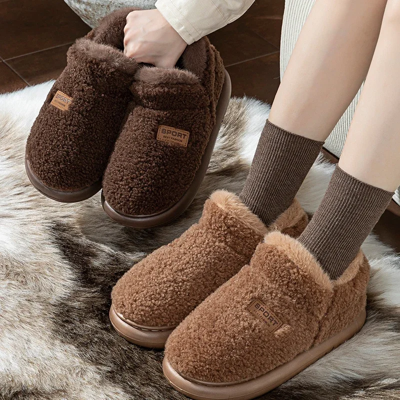 Winter 2026 Thicken Warm Lambswool Snow Boots Women Plus Size Chunky Platform Non Slip Fluffy Boots Woman Leisure Fuzzy Booties