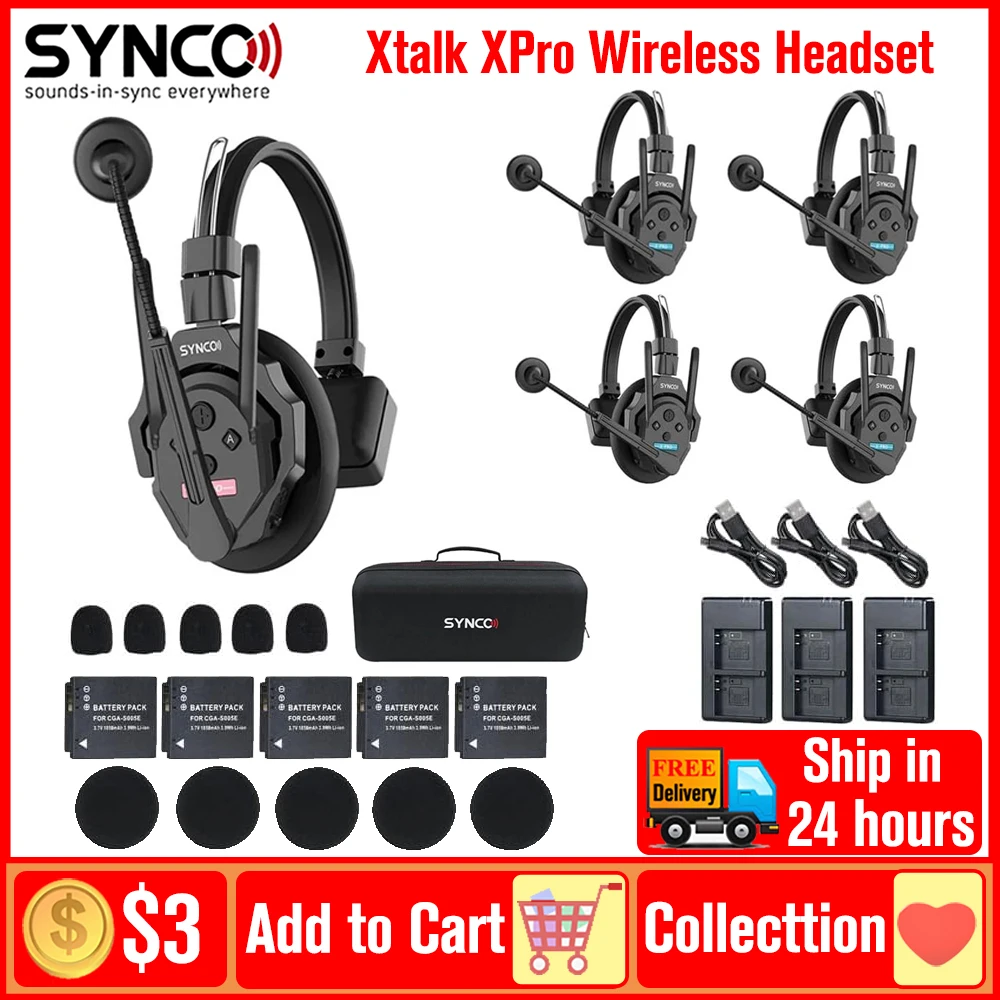 SYNCO Xtalk XPro 1/ X Series Wireless Headset Intercom System 2.4G Communication Wireless Microphone for Movie Live Studio Stage