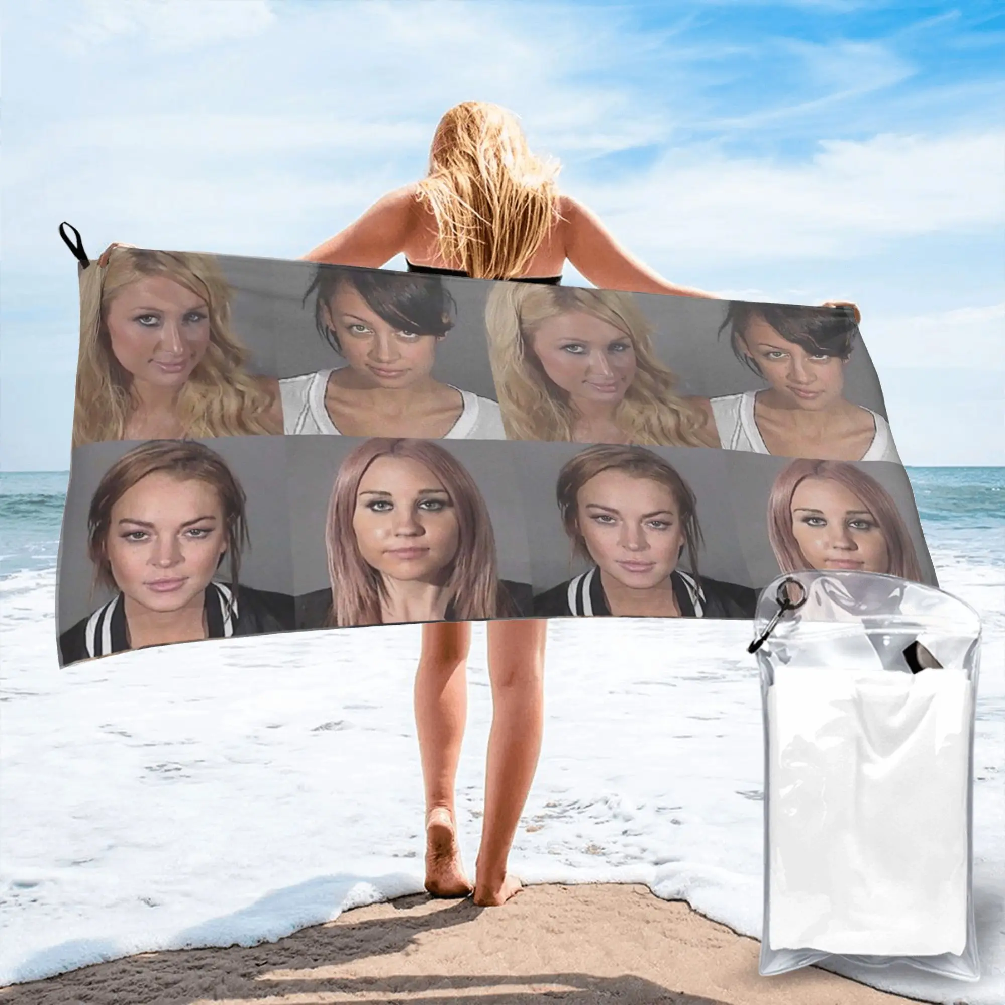 Iconic Mugshot Beach Towel Soft Microfiber Quick Dry Absorbent Quick Towels For Bath