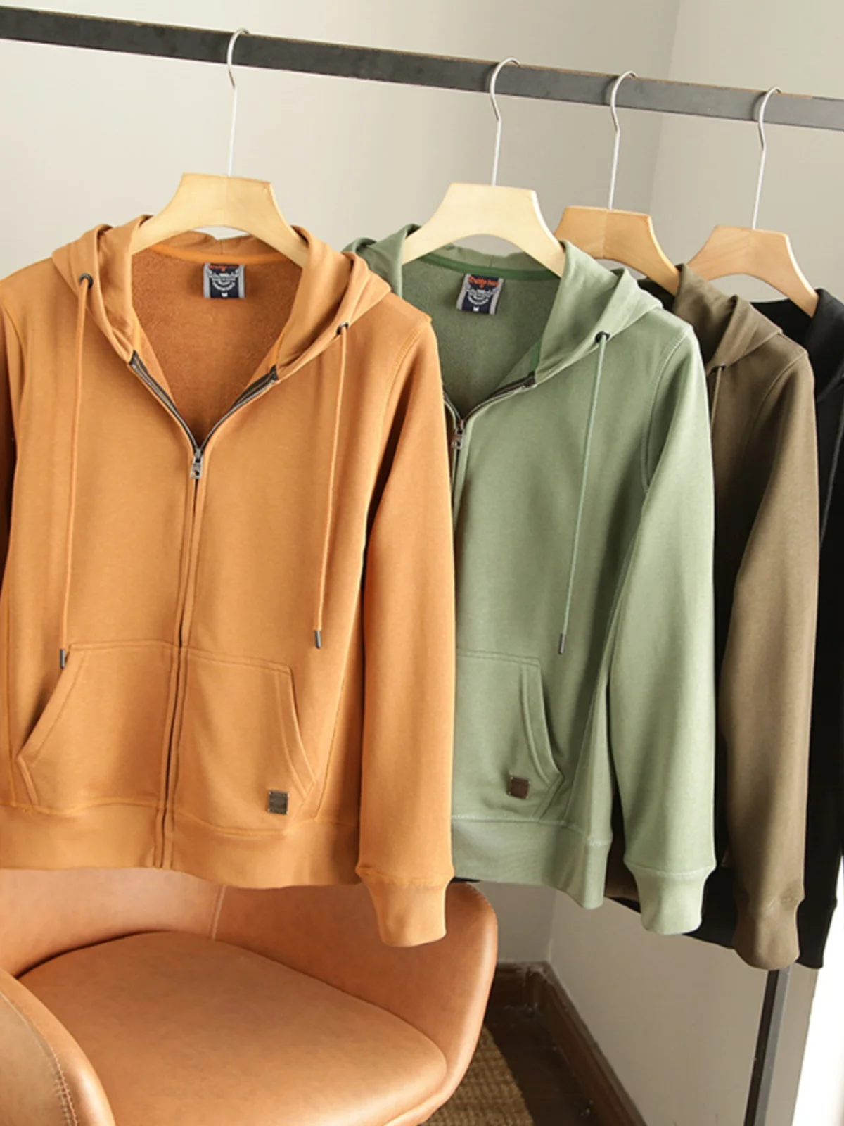 

Мужская повседневная спортивная толстовка из ткани Waed Fce, однотонная, универсальная, молодежная, весенне-осенняя, на молнии, модная уличная одежда