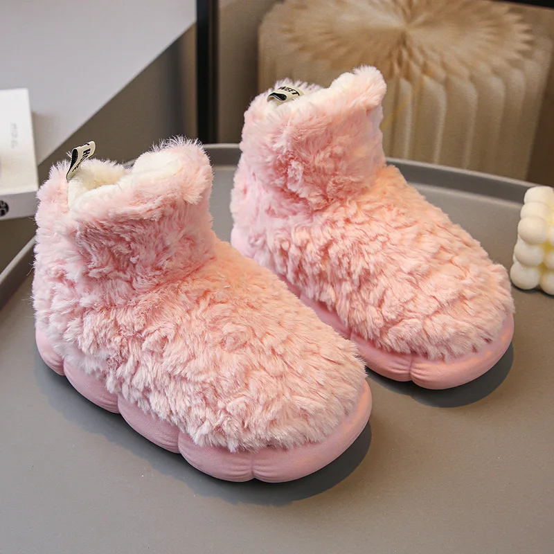 Botas Para Niña Warm Kid Snow Boot Winter Plush High Top Cotton Shoe Boy Girl Indoor Home Shoe Anti Slip Kid Shoe Padded Boots