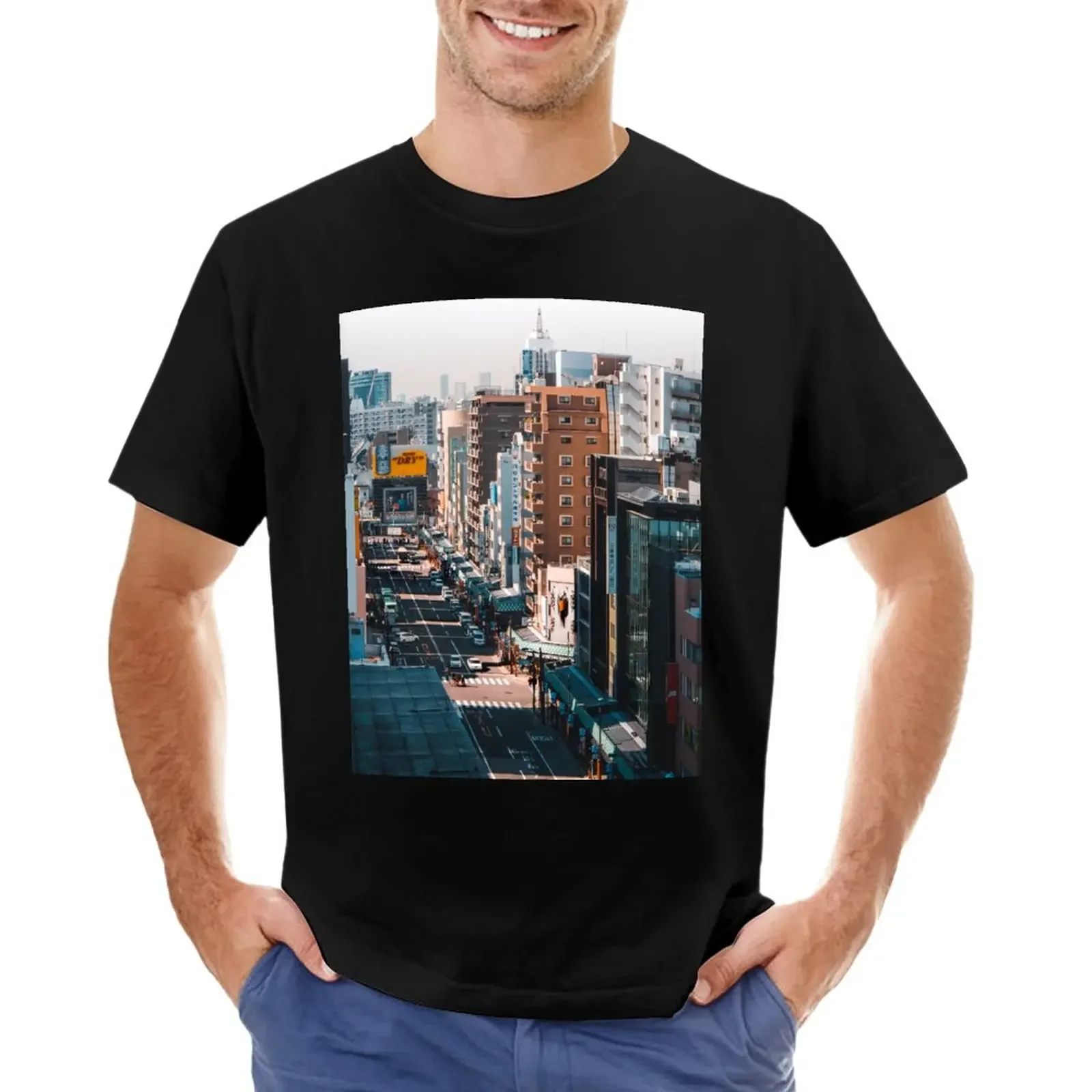 Tokyo During Golden Light T-Shirt oversized graphics new edition t shirts for men