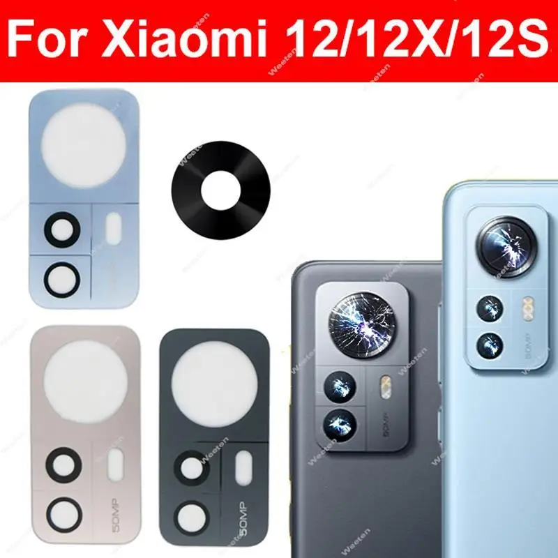 For Xiaomi 12 12X 12S Rear Back Camera Lens Glass Big Small Glass Lens with Adhesive Stiker Replacement Parts