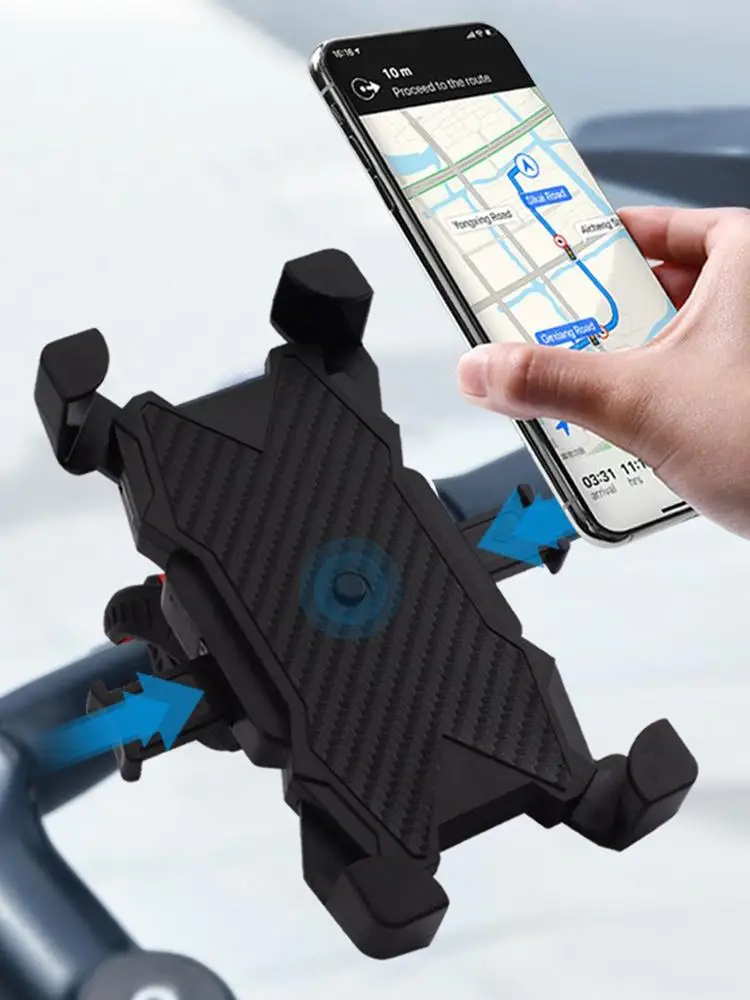 AliExpress NONE Bicycle Motorcycle Phone Mount 4‑Claw Lock 360° Rotation Phone Holder Universal Handlebar Mount For Bike Scooter Delivery Rider