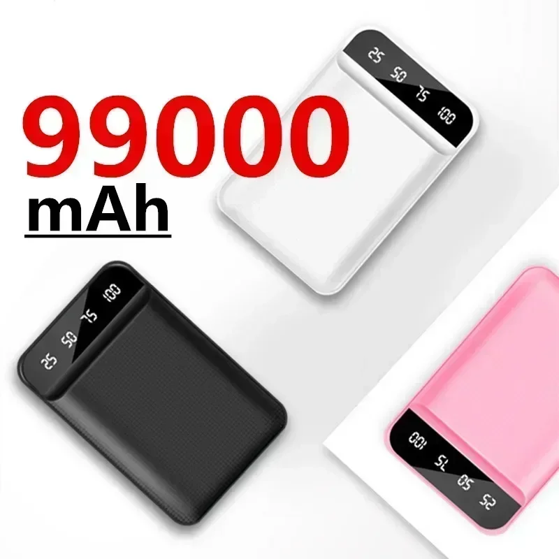 25NEW 99000mAh Mini Power Bank portatile Display digitale a LED Power Bank Batteria esterna per iPhone Pro Xiaomi Huawei