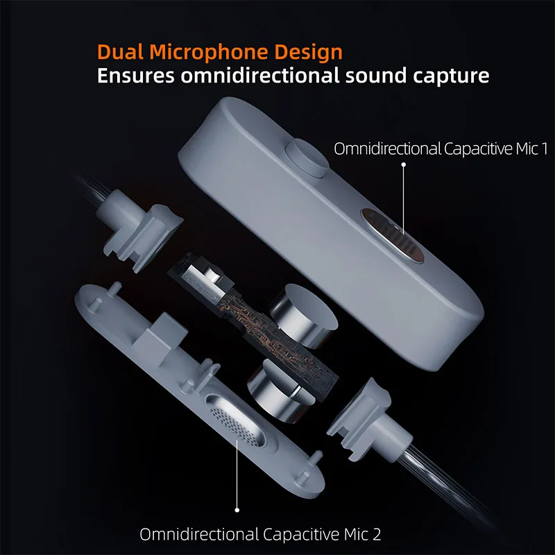 Cavo per auricolari placcato argento con doppio microfono KZ M2, regolazione della qualità del suono EQ a 3 velocità, cavo di aggiornamento per auricolari tipo C/3,5 mm compatibile con Android Samsung iPhone15