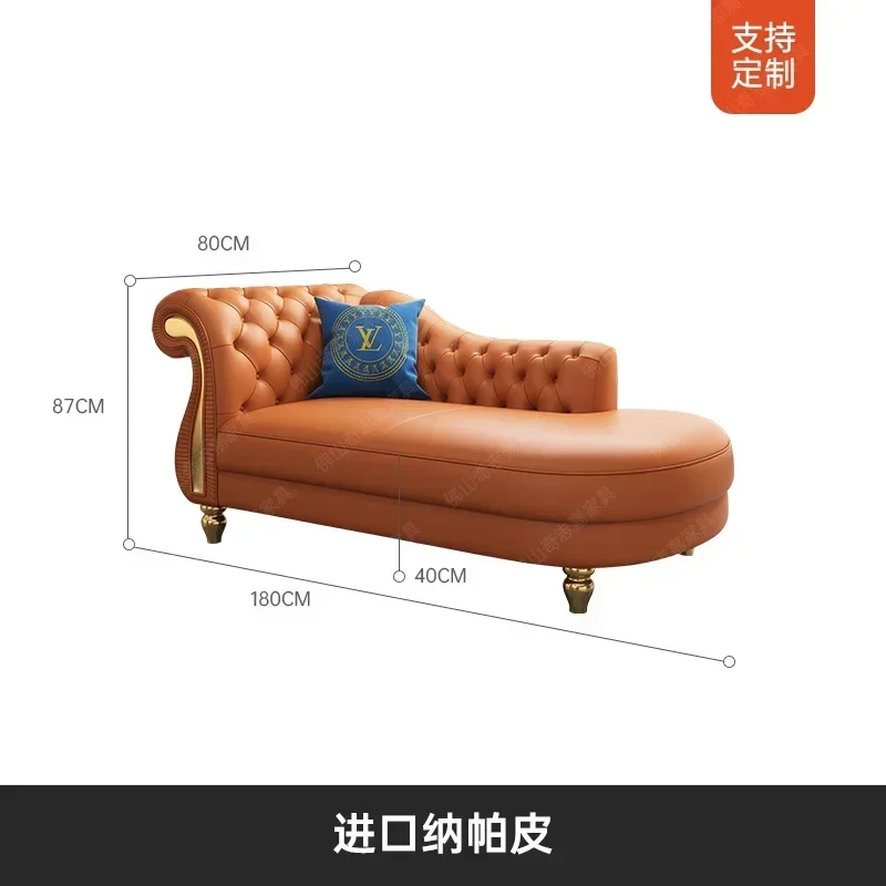 TTAmerican Princess Chair Leather Living Room Recliner Top Layer Cowhide Single Sofa