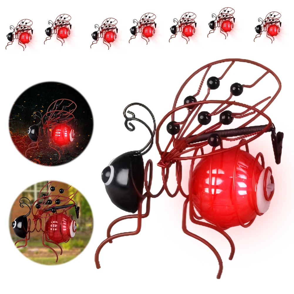 مصباح حديقة معلق يعمل بالطاقة الشمسية، مصباح معلق على شكل حشرة طائرة مزخرفة، ضوء حشرة واقعي كهدية هووسورمينغ #1