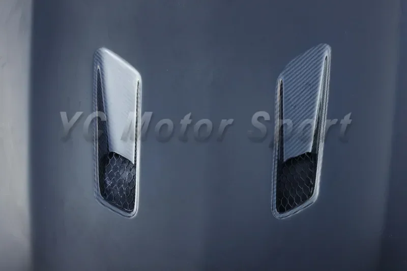 Car Accessories FRP Fiber Glass Hood with CF Hood Vent Fit For 2012-2013 MB W204 C63 AMG Sedan Coupe BS Style Hood Bonnet
