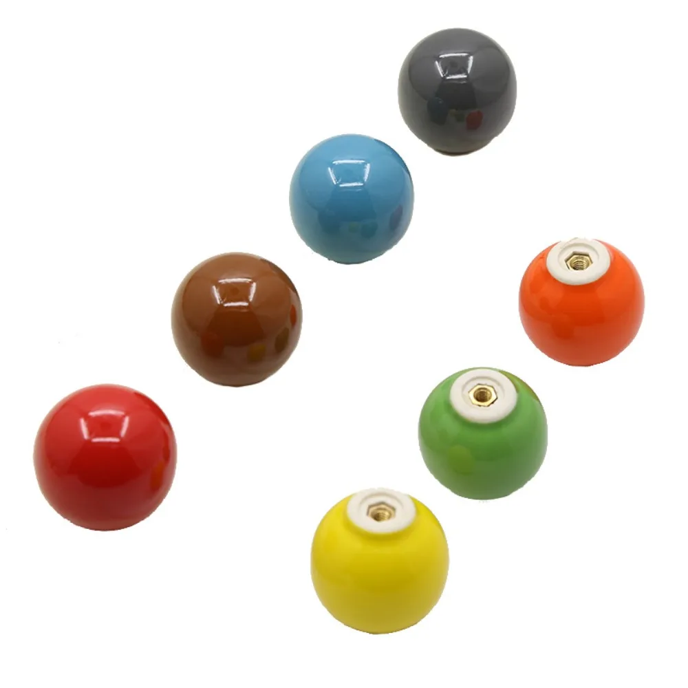 Fashion Single Hole Colorful Ceramic Knob Round Pull Handles Door Knob Bottle Cap Candy Color Drawer Knobs Dresser