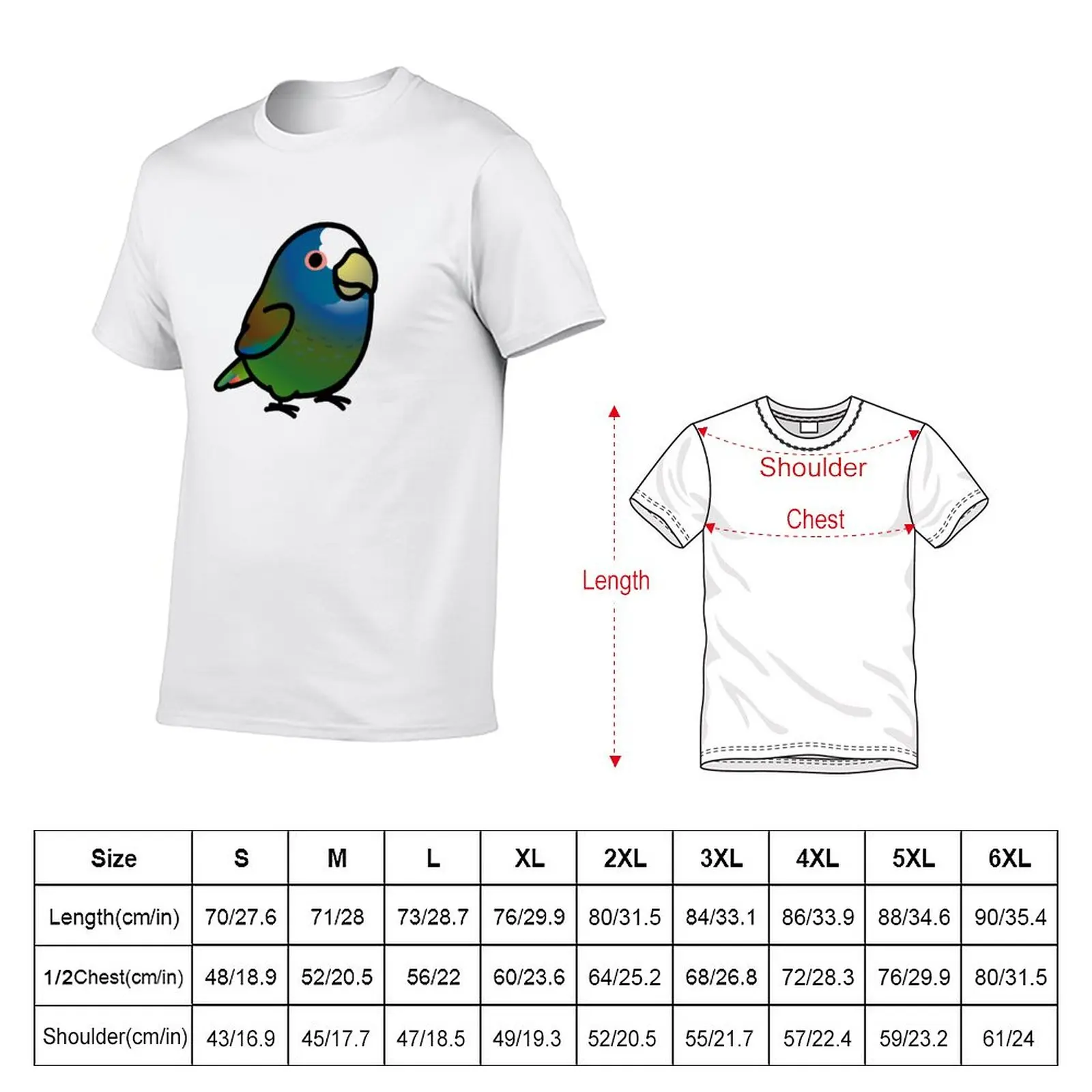 New Chubby White-capped, White-crowned Pionus Parrot T-Shirt quick drying shirt customized t shirts mens clothing