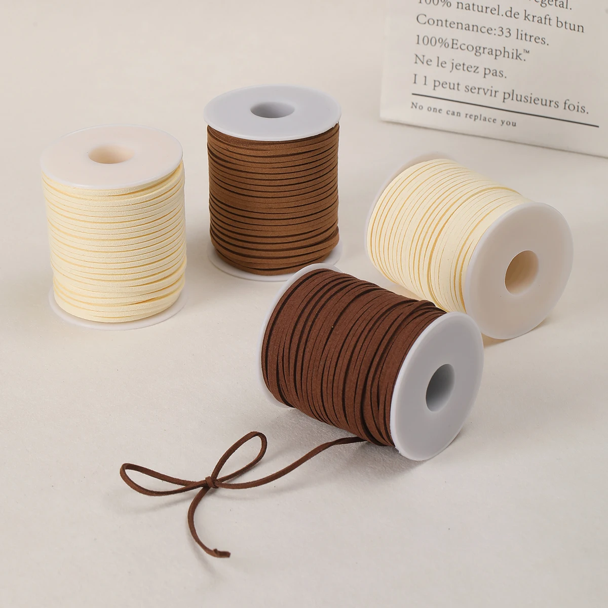 50m/Roll Leather Braided Cord Korean Velvet Ribbons Jewelry Package Supplies Thread String Faux Suede Braided DIY Decorative