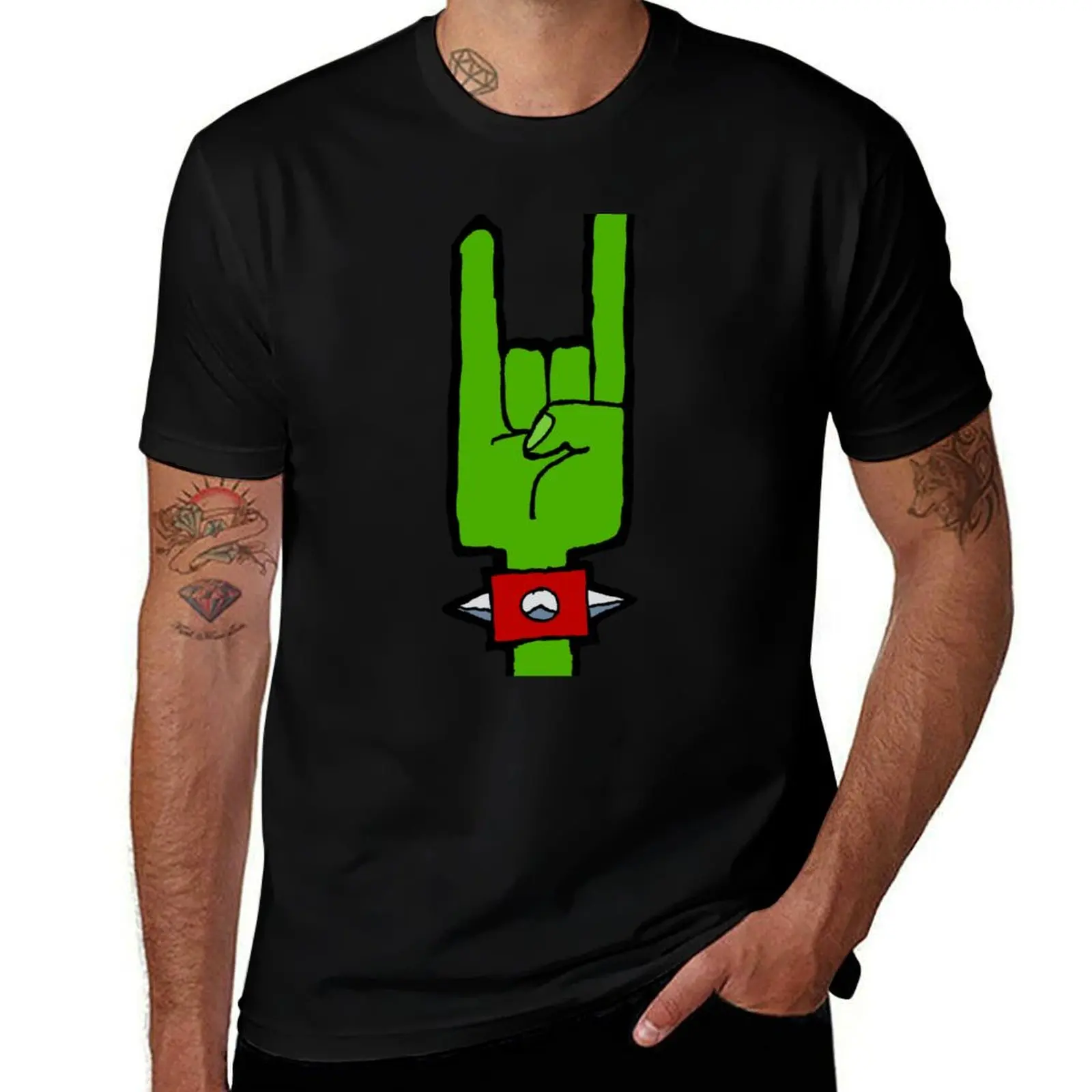THRASH IT OUT podcast goblin thrash horns T-Shirt Large Size Short Sleeve T-Shirt
