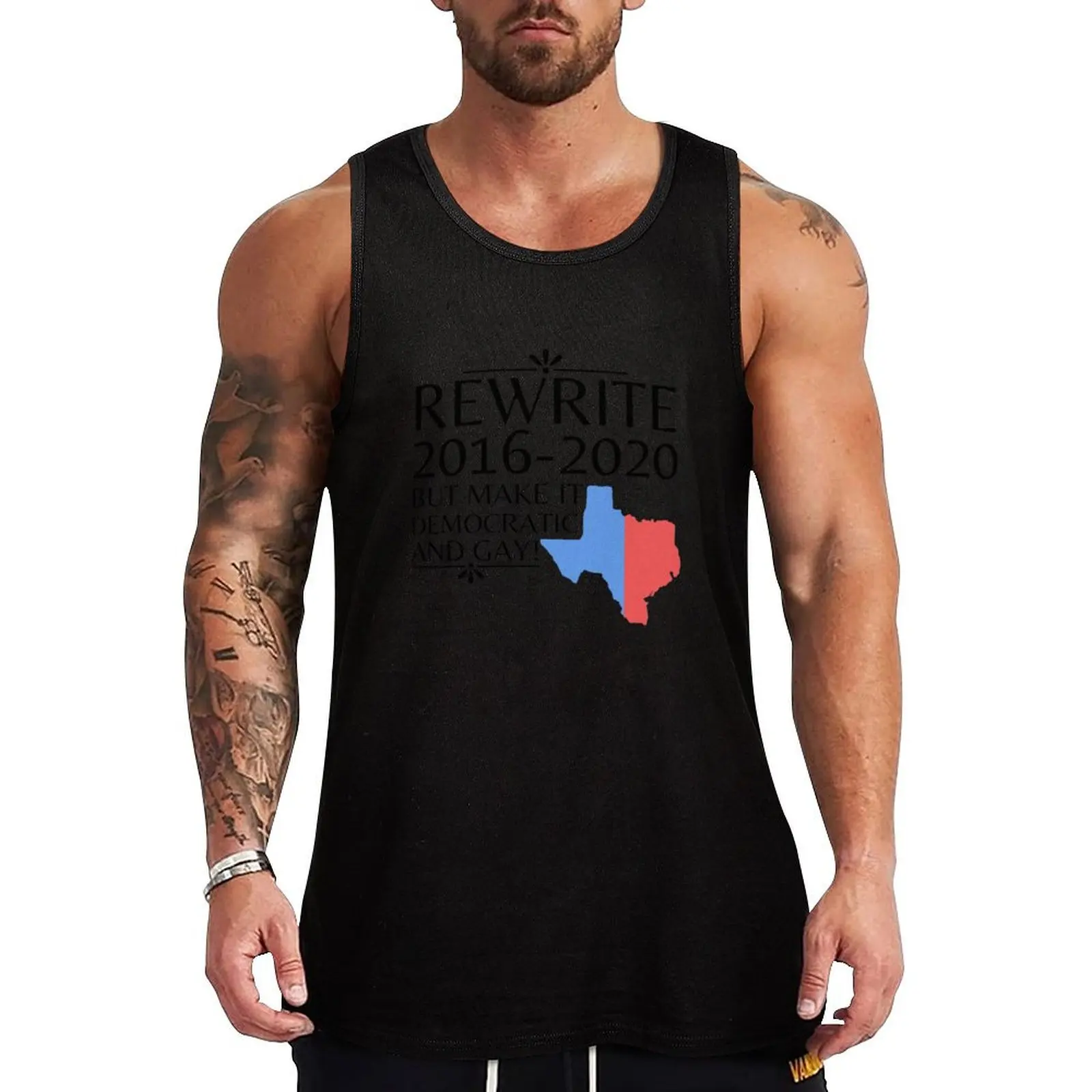 Red, White and Royal Blue Tank Top Athletic Muscle Tank Top Workout Sleeveless Training