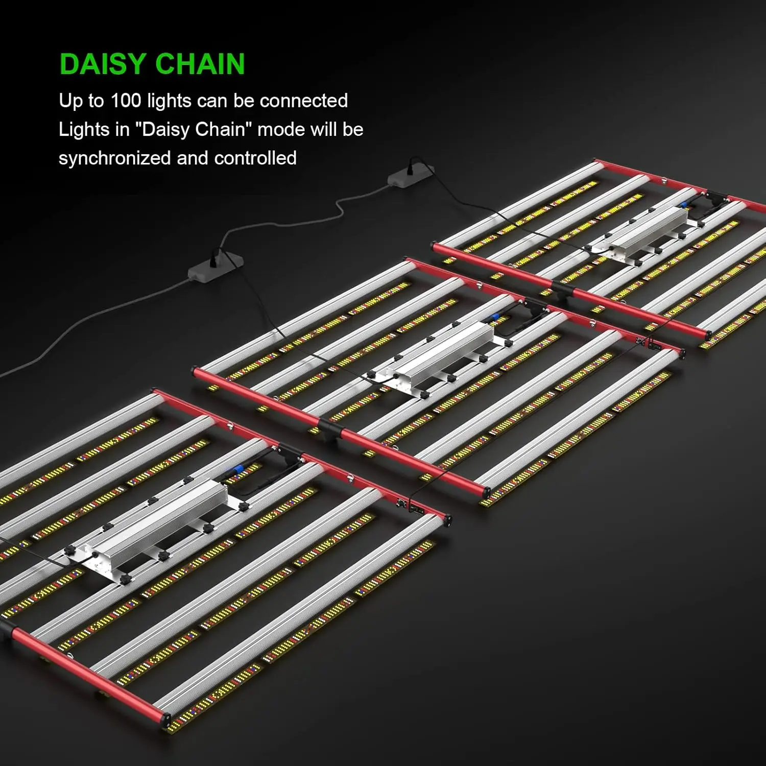 LED Grow Lights, Full Spectrum Grow Light with UV IR, Daisy Chain Plant Bar Style Grow Light Foldable & Dimmable for