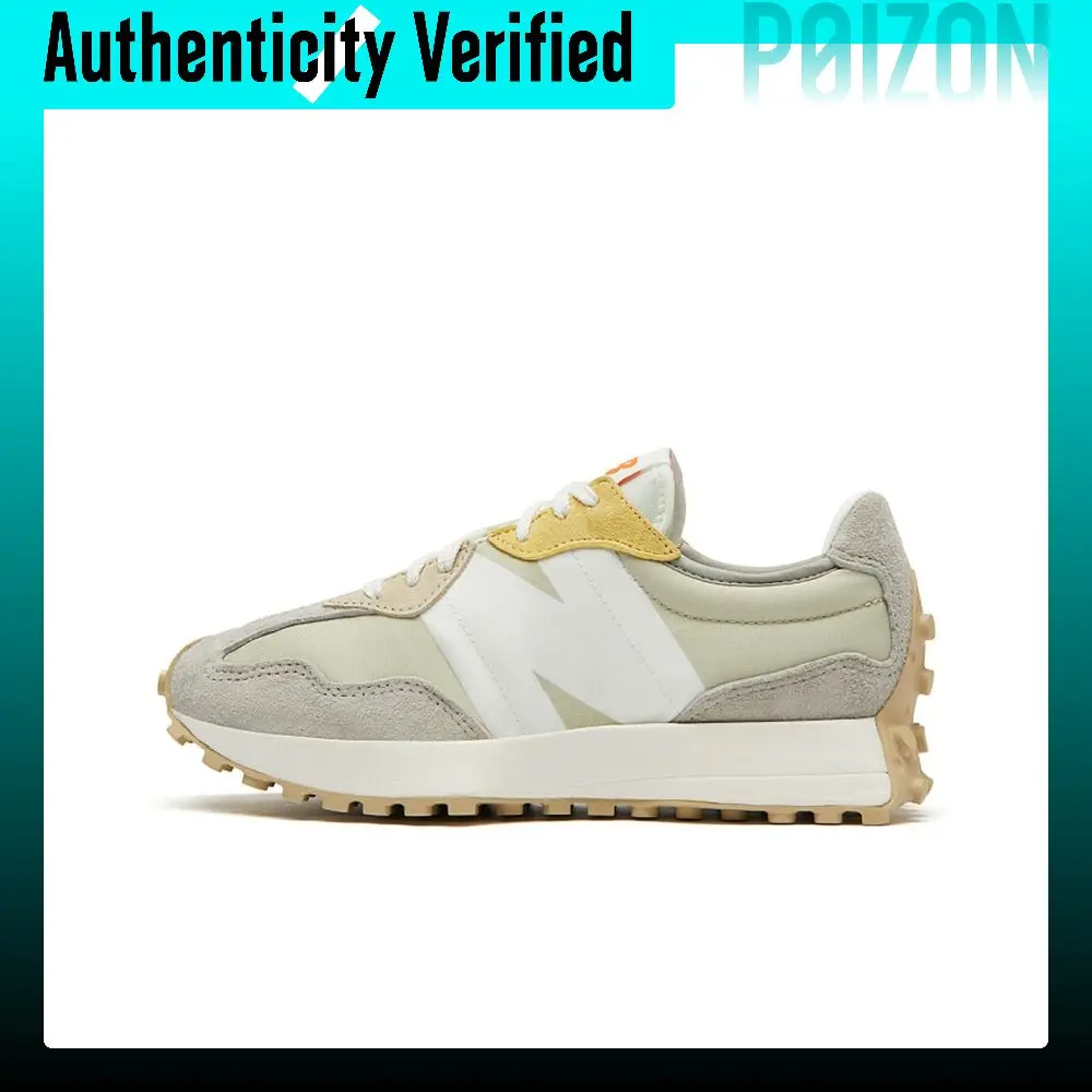 New Balance NB 327 Comfortable Low top Casual City Commuting Running Shoes Women's Lime Beige Yellow WS327MS