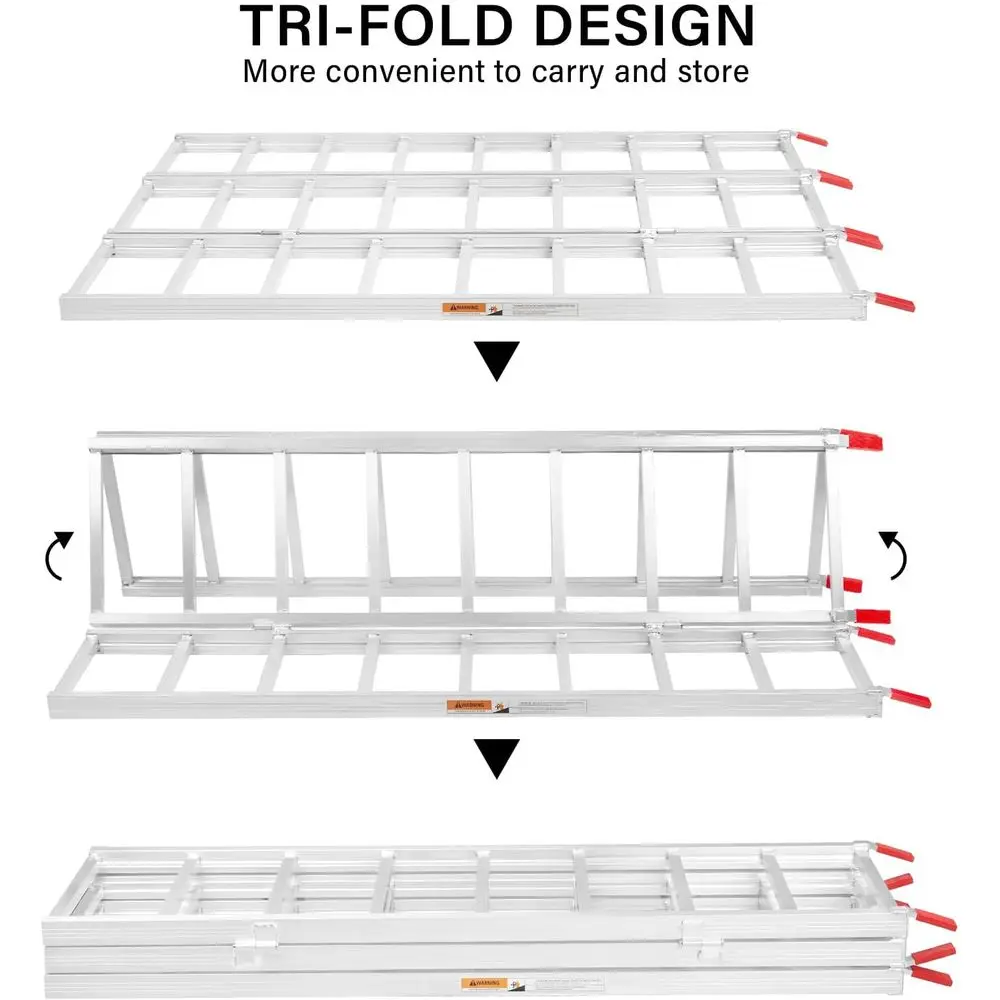 50 Heavy-Duty Portable Loading Ramp for ATVs, UTVs, Motorcycles, Lawn Mowers, and Tractors - 1500 lb Capacity