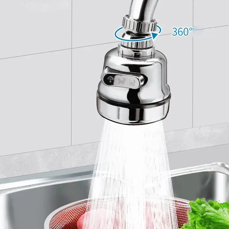 360 Diffuser Swivel Head Bath Faucet Bubbler 2 Mode Kitchen Faucet Nozzle Filter Adapter Bent Water Saving Tap Aerator Rotatable