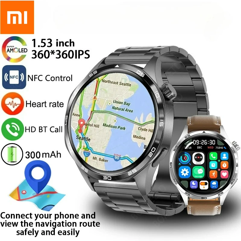 

Xiaomi Man Новые GPS NFC Смарт-часы Мужчины 360*360 AMOLED Экран Сердечный ритм Bluetooth Вызов IP67 Водонепроницаемые мужские умные часы