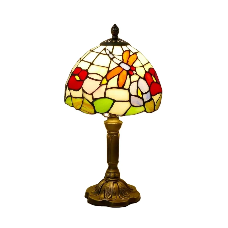 

Table lamp base retro reading lamp handmade stained glass
