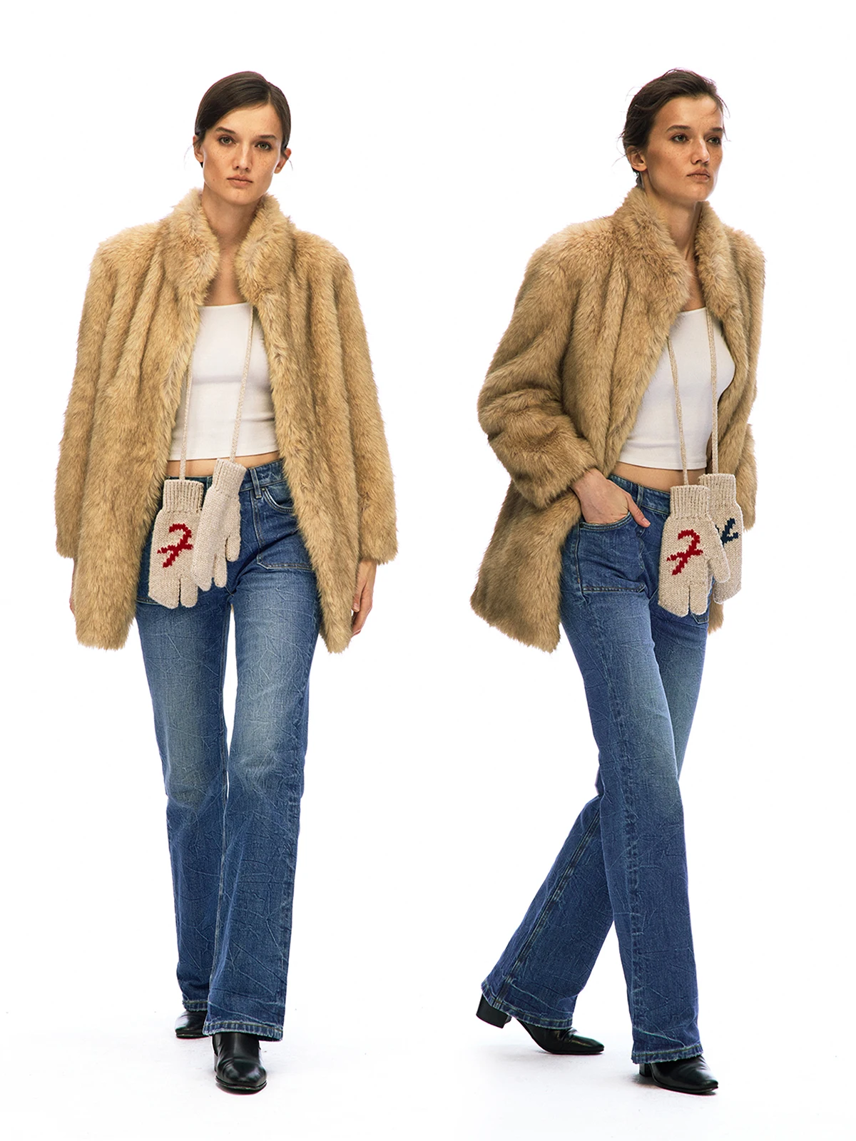 Manteau en fausse fourrure écologique pour femme, coupe longue droite, col montant, mi-longueur, chaud, pour usage quotidien, coupe universelle, épaissi