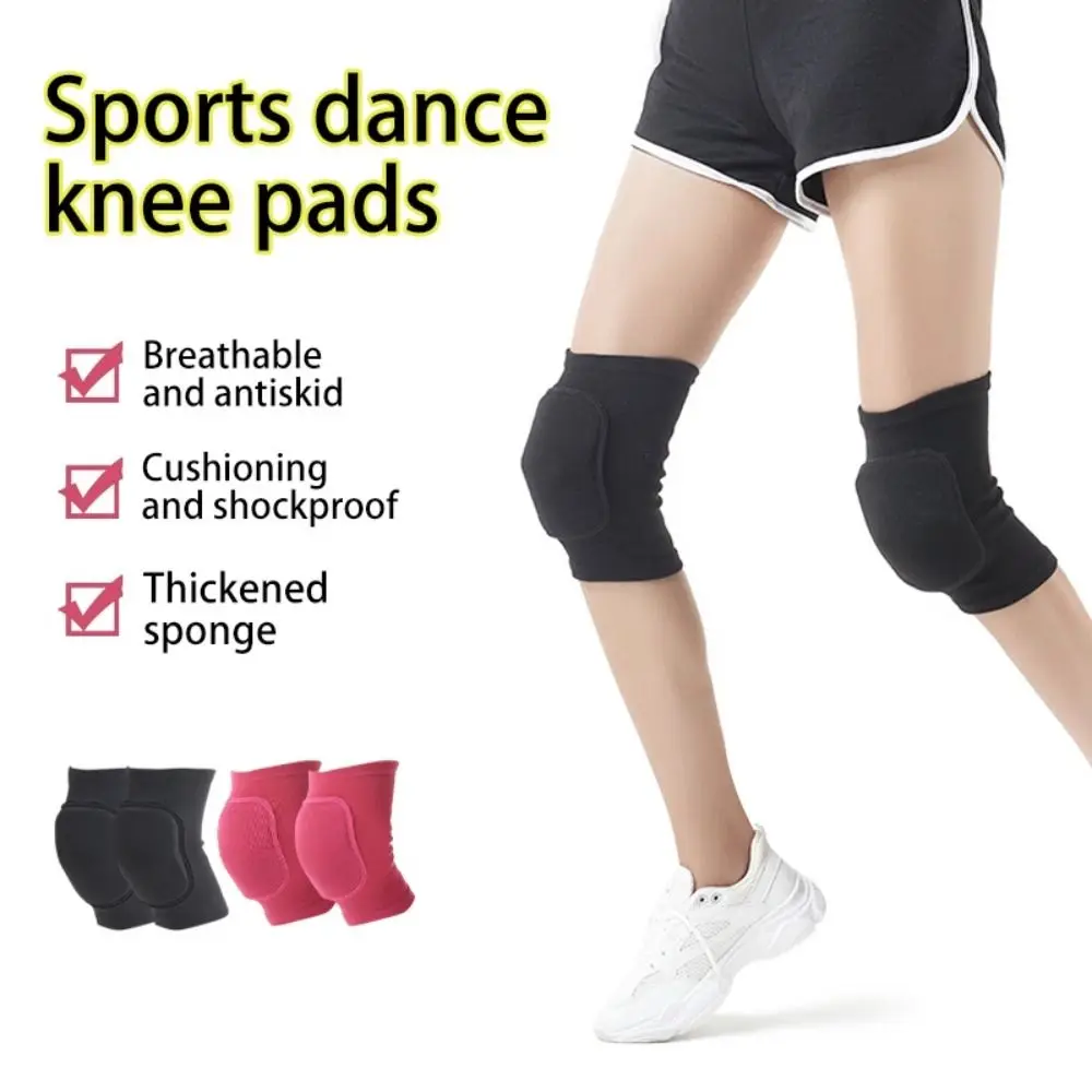 Polyester Cotton Thickened Sponge Knee Pads Black Rose Red Breathable Elastic Knee Protector Sponge Sports Knee Brace