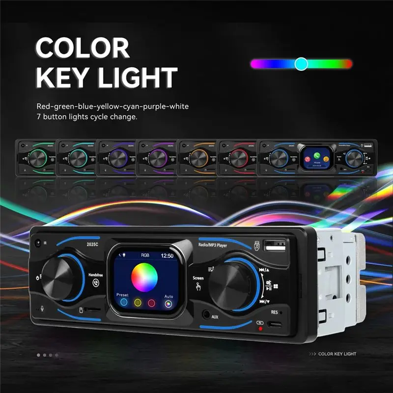 Car MP3 Player Radio 1 Din 2.17 Inch Touch Screen USB/SD AUX Bluetooth FM Colorful Light Features-X67A