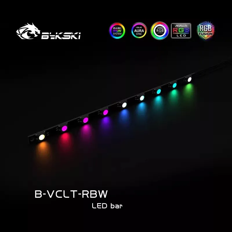 20cm Replace LED RGB Strip only for Bykski CPU/GPU Water Block Modify/12V RGB 4PIN or 5V RBW 3PIN Header to AURA SYNC/B-VCLT-RBW