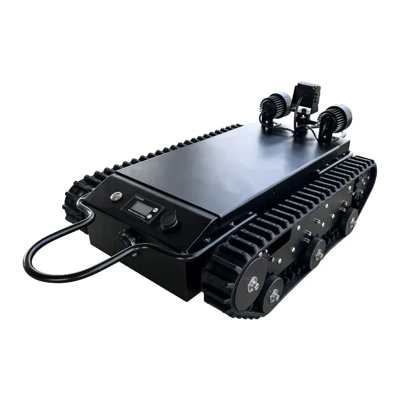 Tracked chassis pipeline robot intelligent wired long-distance remote control tunnel cart 1080P HD video transmission