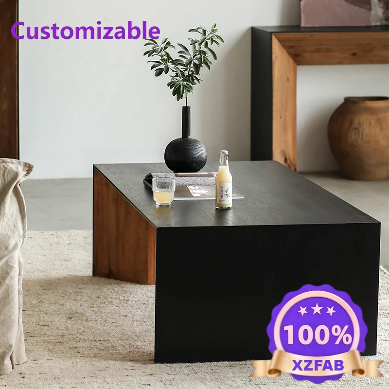 Factory Direct 2026 Rectangle solid wood old pine + oak sticker household small apartment living room furniture