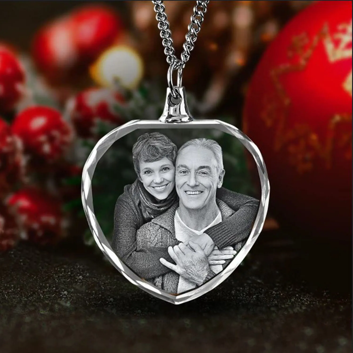Personalized Photo Necklace Crystal Picture Heart Necklaces For Women Custom Necklace Personalization Valentine's Day Gift