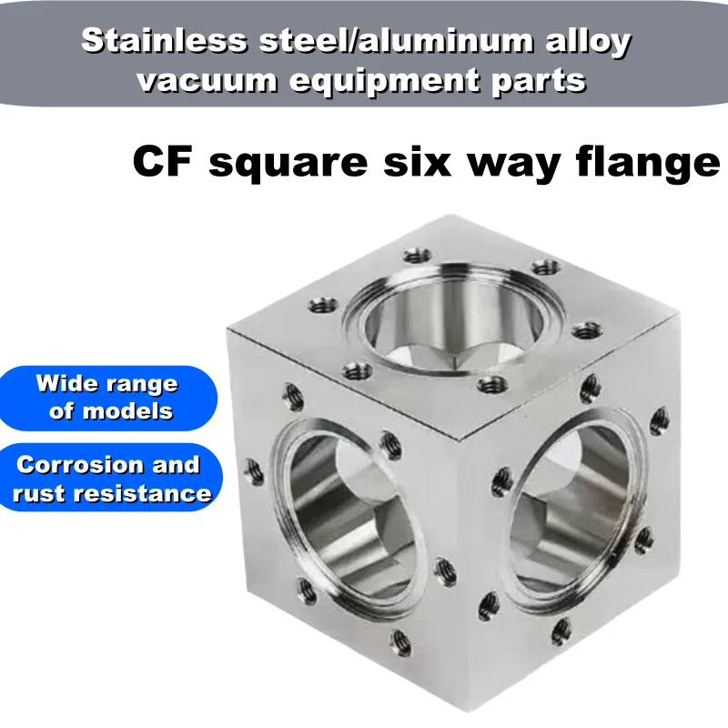 

CF 6way,CF chamber vacuum flange six way joint, Six Way Chamber, CF cavity flange, internal welding flange, knife edge chamber