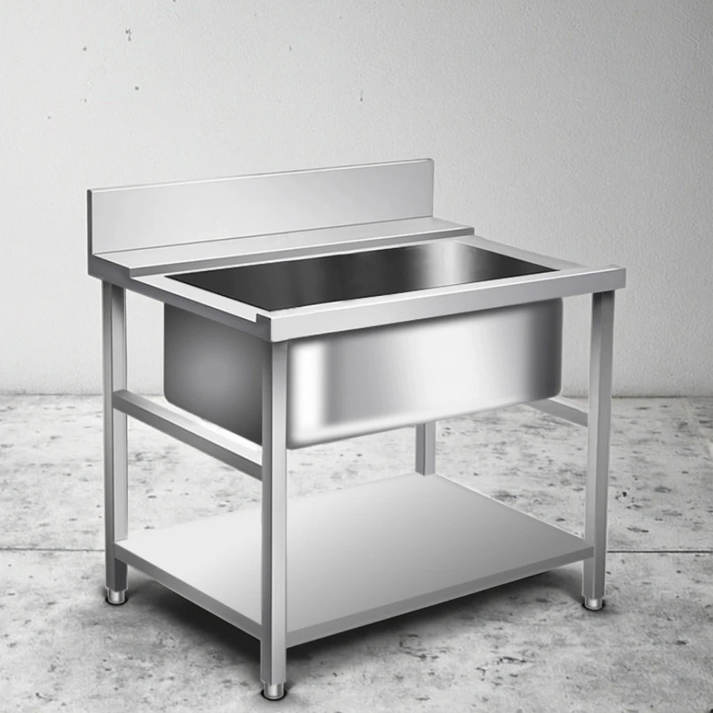 Maxky Commercial Stainless Steel Thawing Sink Thickened Deepened Double Soaking Vegetable Washing Disinfection Cabinet