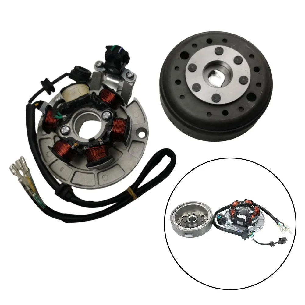 LF140 Ignition Stator Coil and Flywheel Kit Compatible with For Lifan 140/140cc 1P55FMJ Horizontal Kick Start Motorcycle