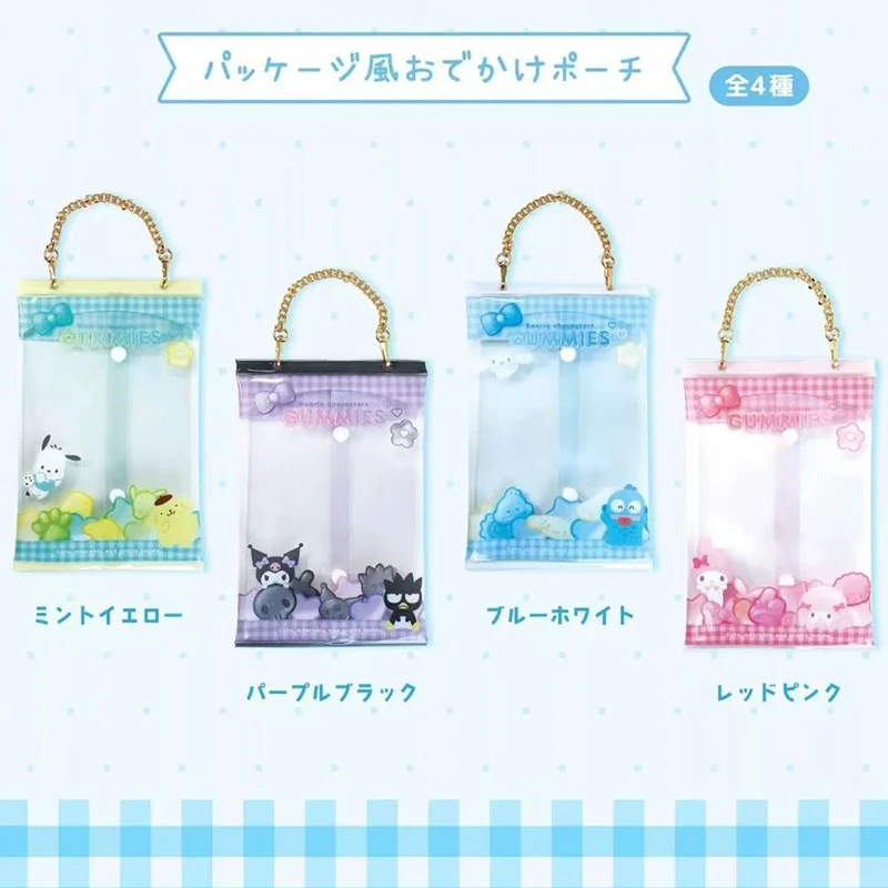 2025 Sanrio Ita bag Pvc Transparent Storage Bag Melody Kuromi Cinnamoroll Doll Decorative Organizer Bag Pendant Anime Plush Toys