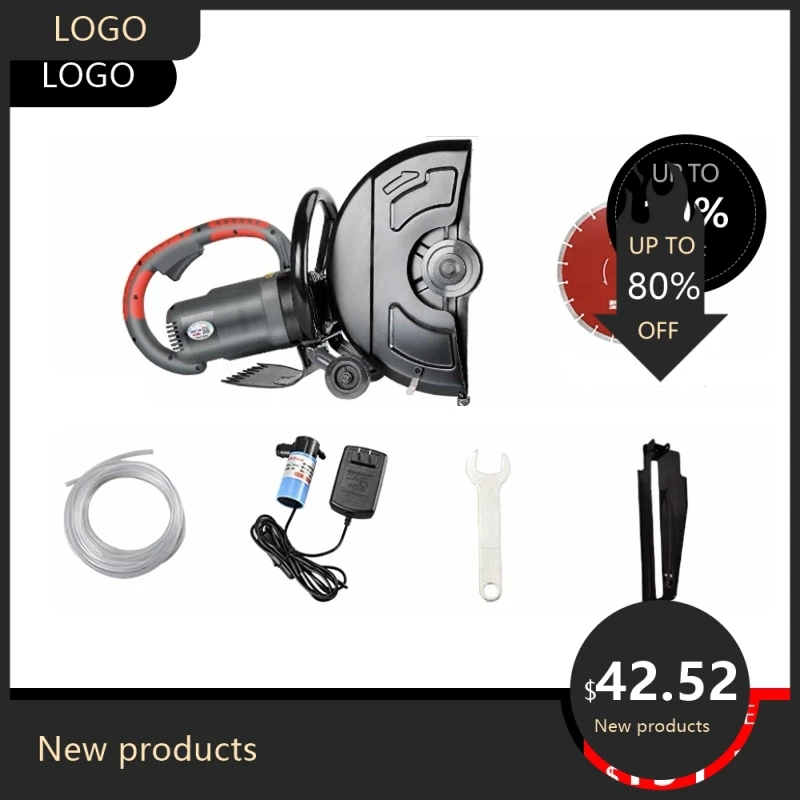 

8480 808080 18cm 8800W Single Chip Concrete Wall Cutting Machine Large Angle Grinding Water Electricity Slotting