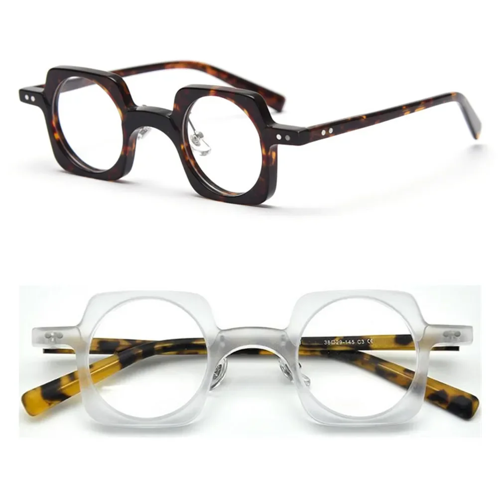 

Round Square Acetate Eyeglass Frames Nerdy Fashion Full Rim Clear Lens Glasses
