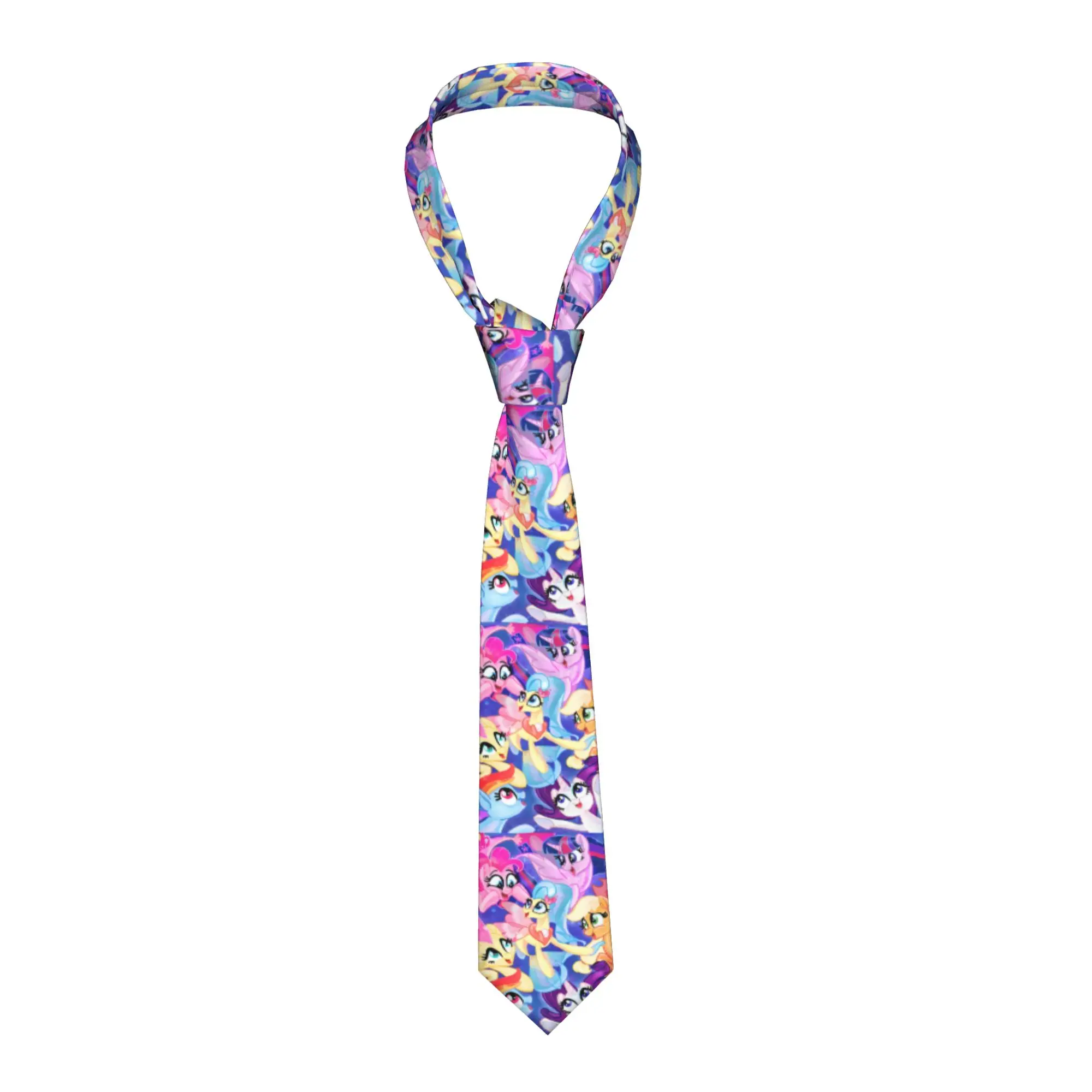 Kawaii Ponies Cartoon Neckties Unisex Casual Polyester 8 cm Classic Neck Ties  for Mens Accessories Gravatas Wedding Business