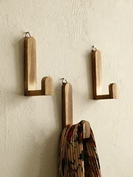 Rustic Wooden Wall Hooks Decorative Farmhouse Style Coat and Hat Hangers for Entryway Bedroom Bathroom Wall Mounted Organizer