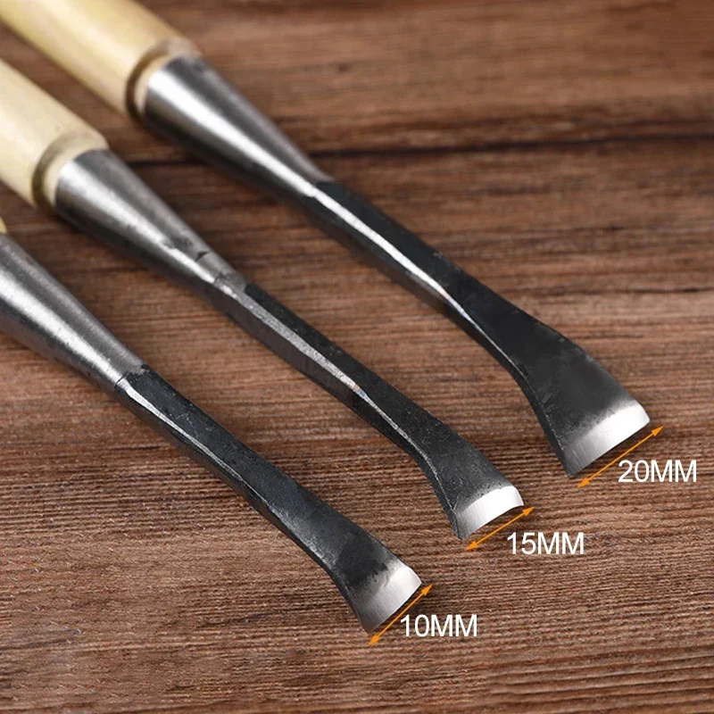 10/15/20mm Hand Chisel Professional Woodworking Carving Wooden Spoon Making Hand Tools DIY Warping Head Carving Knife